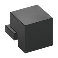 Minifig Head Special, Cube with Rear Ledge [Plain] (Black)