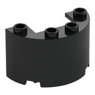 Cylinder Half 2 x 4 x 2 with 1 x 2 Cutout (Black)
