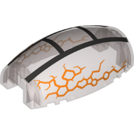 Windscreen 10 x 6 x 3 Bubble Canopy Double Tapered with Square Front Cutout and Ninjago Silver Frame with Orange Cracks Print (Trans-Brown)
