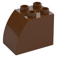 Duplo Brick 2 x 3 x 2 with Curved Top (Reddish Brown)