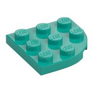 Plate Round Corner 3 x 3 (Dark Turquoise)