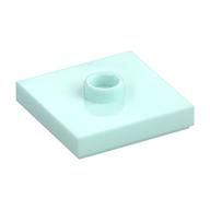 Plate Special 2 x 2 with Groove and Center Stud (Jumper) (Light Aqua)