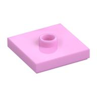 Plate Special 2 x 2 with Groove and Center Stud (Jumper) (Bright Pink)