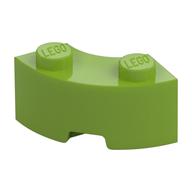 Brick Round Corner 2 x 2 Macaroni with Stud Notch and Reinforced Underside [New Style] (Lime)