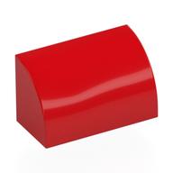 Brick Curved 1 x 2 x 1 No Studs (Red)