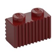 Brick Special 1 x 2 with Grille (Dark Red)