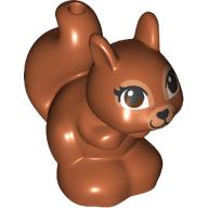 Animal, Squirrel with Brown Eyes, Black Nose with Heart (Dark Orange)