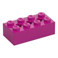 Brick Special 2 x 4 with 3 Axle Holes (Magenta)
