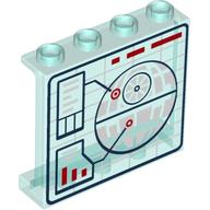 Panel 1 x 4 x 3 with Schematic Blue Print Death Star Print (Trans-Light Blue)