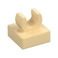 Tile Special 1 x 1 with Clip with Rounded Edges (Tan)