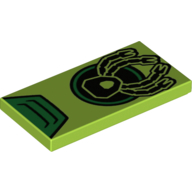 Tile 2 x 4 with Doc Ock Logo, Vents Print (Lime)
