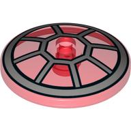 Dish 4 x 4 Inverted [Radar] with TIE Fighter Cockpit Print - Open Stud (Trans-Red)