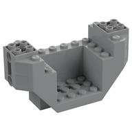 Wedge Brick Special 4 x 10 x 4 with 3 x 4 Recessed and Pin Holes- Plane Bottom (Light Bluish Gray)