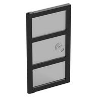 Door 1 x 4 x 6 with 3 Panes and Stud Handle with Trans-Clear Glass (Black)