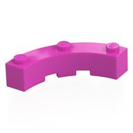 Brick Round Corner 4 x 4 Macaroni Wide with 3 Studs (Dark Pink)