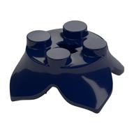 Plant, Leaves, Round 2 x 2 x 2/3 with + Axle Hole and 4 Leaf Extensions (Dark Blue)