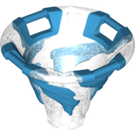 Cone Reverse with 4 Handles, Spinner, with Marbled Dark Azure Pattern (Glitter Trans-Clear)