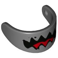 Headwear Accessory Visor For Standard Helmet with Jagged Mouth Print (Dark Bluish Gray)