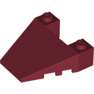 Brick Wedged, Sloped 4 x 4 Taper, with Stud Notches (Dark Red)