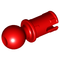 Technic Pin with Friction Ridges Lengthwise and Towball (Red)