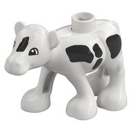 Duplo Animal Cow Baby (Calf) with Semicircular Eyes (White)