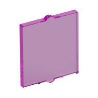 Glass for Window 1 x 2 x 2 Flat (Trans-Dark Pink)