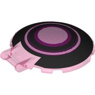 Dish 6 x 6 Inverted - No Studs with Handle with Black and Dark Purple Circles, Cockpit Print (Trans-Dark Pink)