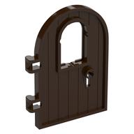 Door 1 x 4 x 6 Round Top with Window and Keyhole, Reinforced Edge (Dark Brown)