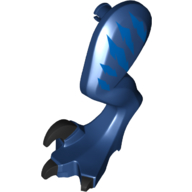 Animal Body Part, Dinosaur, Raptor Leg, Left, with Pin, Black Claws, Blue Stripes (Dark Blue)