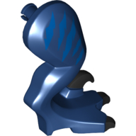 Animal Body Part, Dinosaur, Raptor Leg, Right, with Pin, Black Claws, Blue Stripes (Dark Blue)