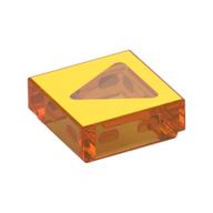 Tile 1 x 1 with Triangle Print (Trans-Orange)
