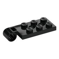 Hinge Plate 2 x 4 with Pin Hole with 2 Holes - Top (Black)