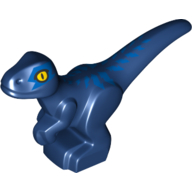 Animal, Dinosaur, Raptor, Baby, with Blue Streaks/Lines, Yellow Eye (Dark Blue)