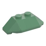Brick Wedged, Sloped 45° 2 x 4 Triple (Sand Green)