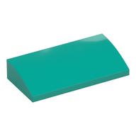 Brick Curved 2 x 4 x 2/3 No Studs, with Bottom Tubes (Dark Turquoise)