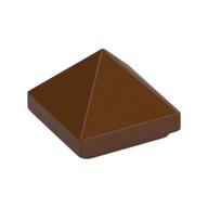 Brick Sloped 45° 1 x 1 x 2/3 Quadruple Convex [Pyramid] (Reddish Brown)