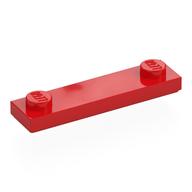 Plate Special 1 x 4 with 2 Studs with Groove [New Underside] (Red)