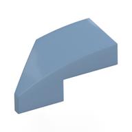 Brick Wedged, Curved 2 x 1 with Stud Notch Right (Sand Blue)