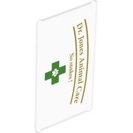 Glass for Window 1 x 4 x 6 with 'Dr. Jones Animal Care' Veterinarian Logo (Trans-Clear)