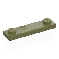Plate Special 1 x 4 with 2 Studs with Groove [New Underside] (Olive Green)