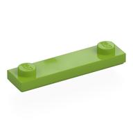 Plate Special 1 x 4 with 2 Studs with Groove [New Underside] (Lime)