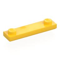 Plate Special 1 x 4 with 2 Studs with Groove [New Underside] (Yellow)