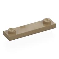 Plate Special 1 x 4 with 2 Studs with Groove [New Underside] (Dark Tan)