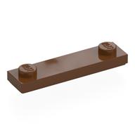 Plate Special 1 x 4 with 2 Studs with Groove [New Underside] (Reddish Brown)
