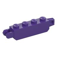 Hinge Brick 1 x 4 Locking with 1 Finger Vertical End and 2 Fingers Vertical End, 9 Teeth (Dark Purple)
