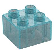 Duplo Brick 2 x 2 (Glitter Trans-Light Blue)
