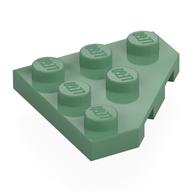 Wedge Plate 3 x 3 Cut Corner (Sand Green)