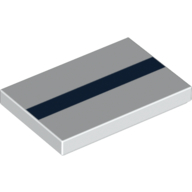 Tile 2 x 3 with Dark Blue Line/Stripe Print (White)