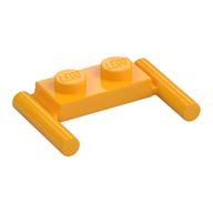 Plate Special 1 x 2 with Handles [Flat Ends / Low Attachment] (Bright Light Orange)
