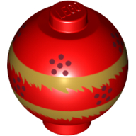 Brick Round 2 x 2 Sphere with Stud with Chinese Lampoon Print (Red)
